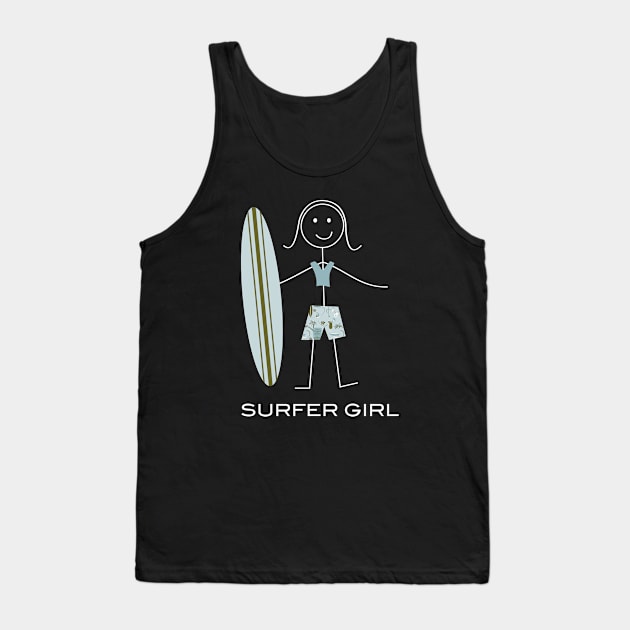 Funny Womens Surfing Design Tank Top by whyitsme